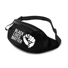 Wholesale Custom Logo Durable Oxford Black Lives Matter Adjustable Belt Bumbags Fanny Pack Crossbody Outdoor Sports Running Unisex Waist Bag for Cellphone